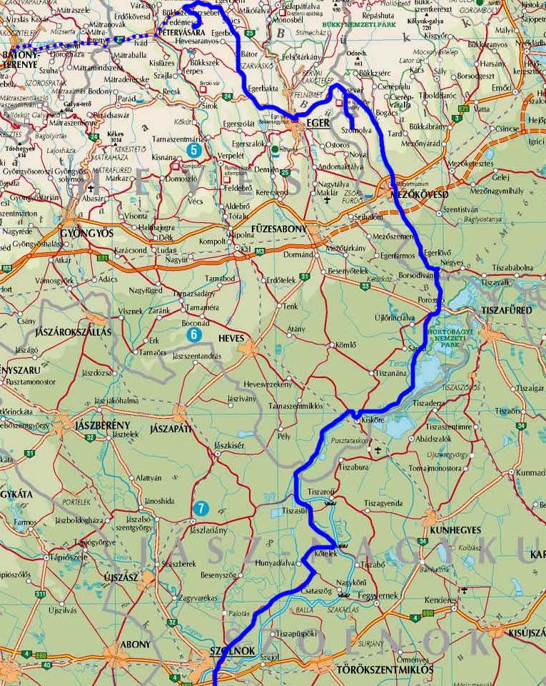 utvonal terkep